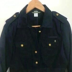 J. Crew Women Blue Cotton S Military Style Jacket